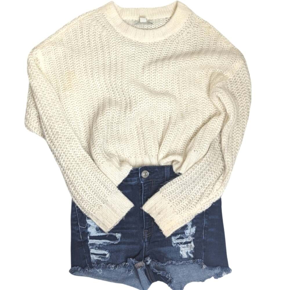 AEO 2 Piece Bundle High-Rise Shortie Size 4 Soft Open Knit Oversized XS …